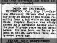 Chauncey Daryaw died of injuries 27 May...
