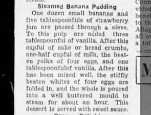 Steamed banana pudding.