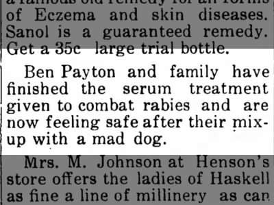 Ben Payton & family take serum after attack by a mad dog