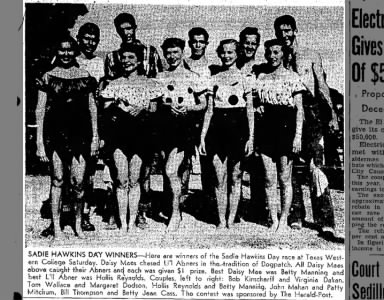 Winners of the Sadie Hawkins Day Race at Texas Western College, 1949