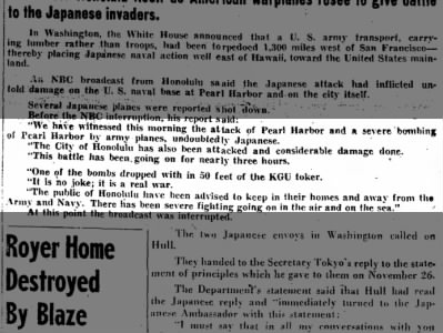 Reports on Pearl Harbor