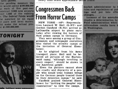 Congressmen Back From Horror Camps