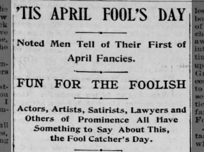 'Tis April Fool's Day