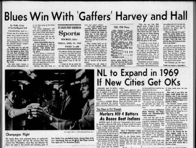April 18, 1968: Blues 3, Flyers 1