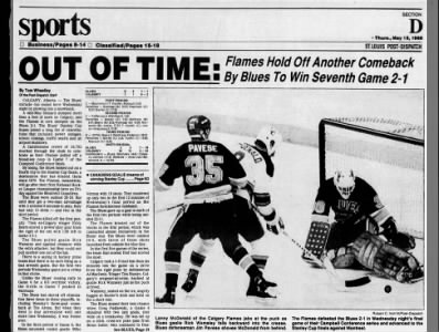 May 1, 1986: Calgary 2, Blues 1