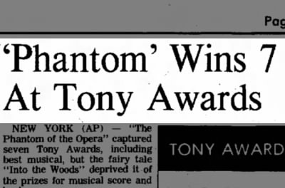 Phantom Wins 7 at Tony Awards