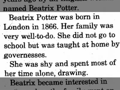 Beatrix Potter early life