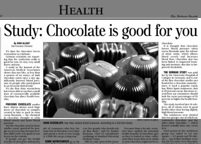 Chocolate is good for you