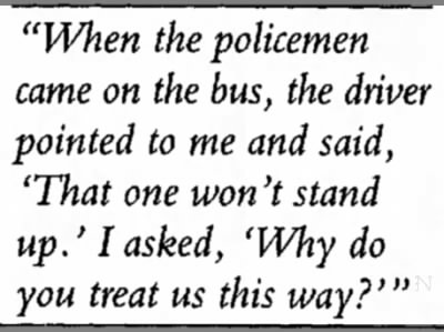 Rosa Parks on the day she was arrested