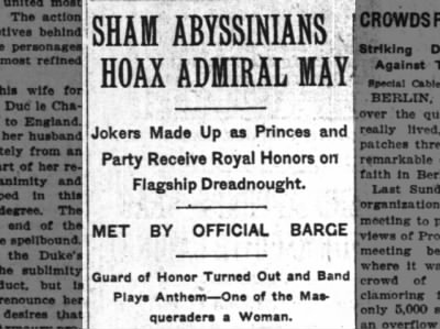 Sham Abyssinians Hoax Admiral May