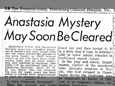 The Mystery of Anastasia