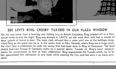 Bing Crosby's Levi Tuxedo