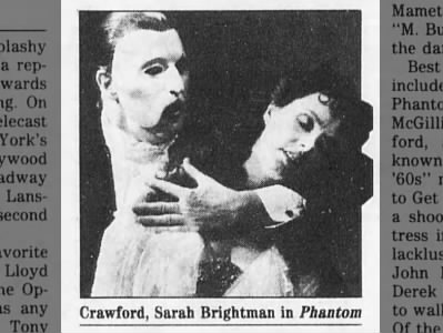 Michael Crawford and Sarah Brightman in Phantom of the Opera
