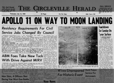 1969 - Apollo 11 lifts off for first manned trip to the moon