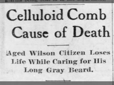 Celluloid Comb Cause of Death