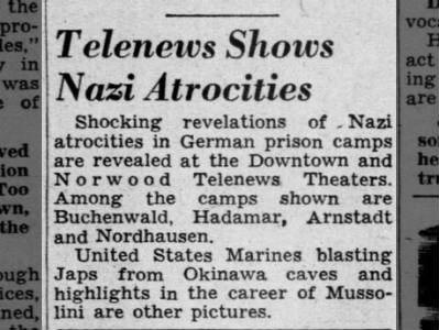 Telenews Shows Nazi Atrocities